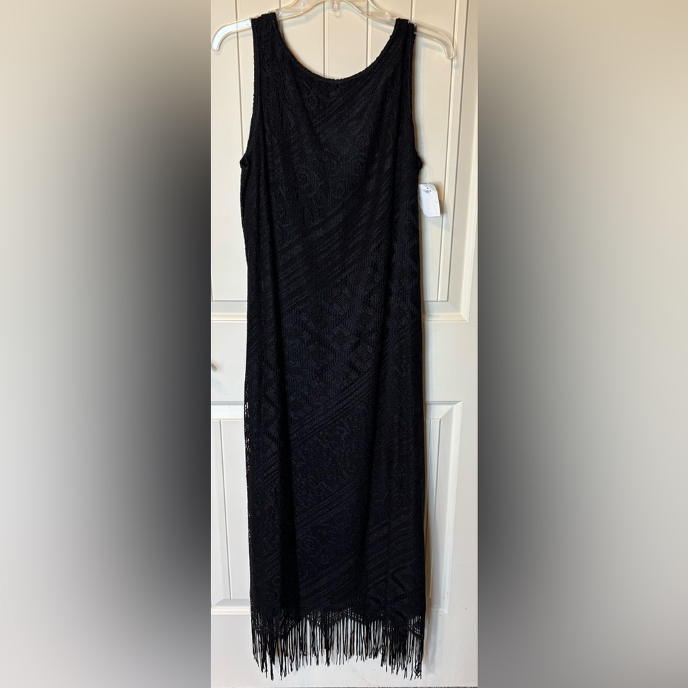 159. Harlow Black Textured Maxi Dress Size 14